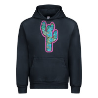 Navy Western Turquoise Cactus Urban Hoodie - RanaPortraitStore