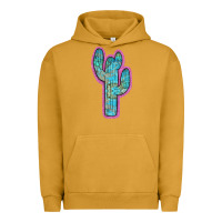 Pigment Peanut Butter Western Turquoise Cactus Urban Hoodie - RanaPortraitStore