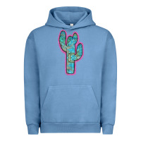 Pigment Pebble Blue Western Turquoise Cactus Urban Hoodie - RanaPortraitStore