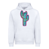 White Western Turquoise Cactus Urban Hoodie - RanaPortraitStore