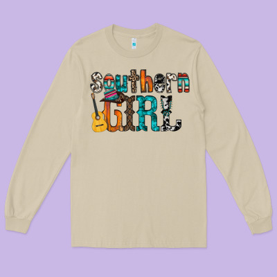 Southern Girl Long Sleeve Tee Designed By Racoondesign