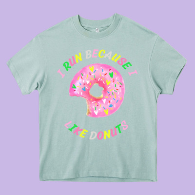 I Run Because I Like Donuts Heavy Core Tee Designed By Studioelite