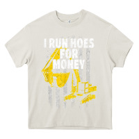 Cream heavy equipment operator i run hoes for money usa flag t shirt Heavy Core Tee - StudioElite