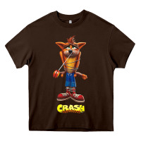 Chocolate Brown Crash Bandicoot  Yo Yo Heavy Core Tee - StudioElite