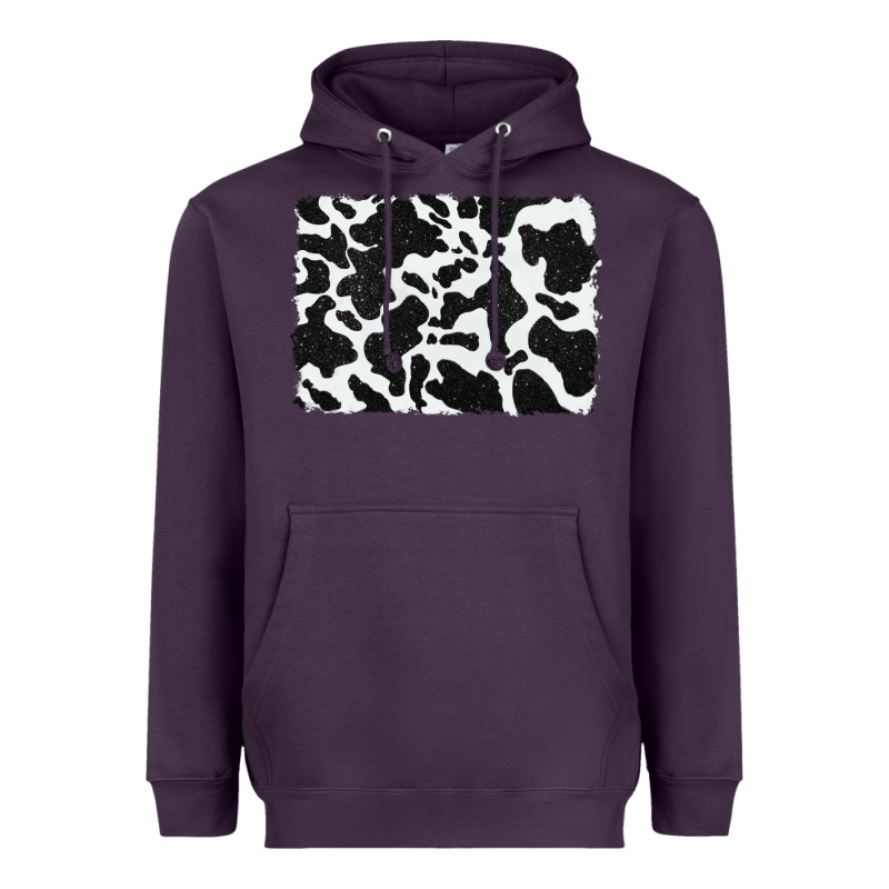 Distressed Black Glitter Cowhide Pattern Heavyweight Hoodie by RanaPortraitStore | Teevron