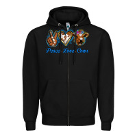 Black Peace Love Cows Zipper Hoodie - Jasminsmagicworld