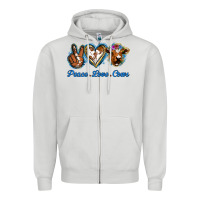 Dove Grey Peace Love Cows Zipper Hoodie - Jasminsmagicworld