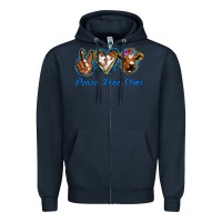 Navy Peace Love Cows Zipper Hoodie - Jasminsmagicworld