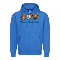 True Royal Peace Love Cows Zipper Hoodie - Jasminsmagicworld