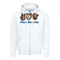 White Peace Love Cows Zipper Hoodie - Jasminsmagicworld