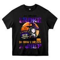 Black my broom broke so now i drive a j.e.e.p witch halloween t shirt Heavy Core Tee - StudioElite