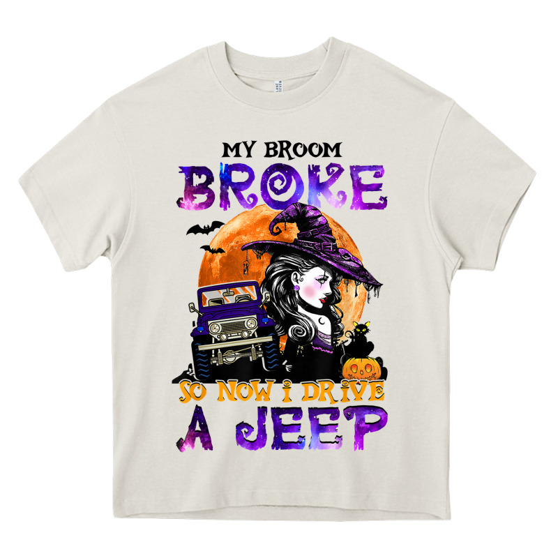 My Broom Broke So Now I Drive A J.e.e.p Witch Halloween T Shirt Heavy Core Tee by StudioElite | Teevron