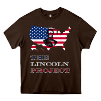 Chocolate Brown the lincoln project save usa abraham lincoln american flag t shirt Heavy Core Tee - StudioElite