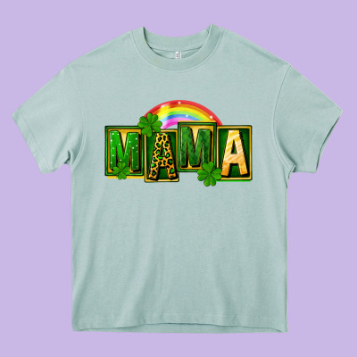 St. Patricks Day Mama Heavy Core Tee Designed By Fadigitalartstudio