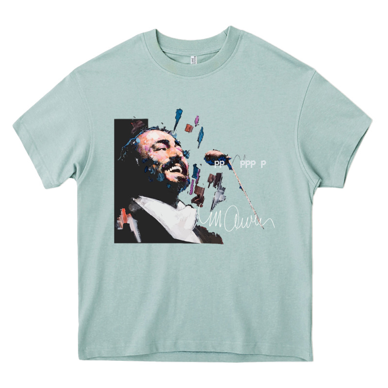 Original Portrait Of Luciano Pavarotti Heavy Core Tee by StudioElite | Teevron