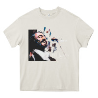 Cream Original Portrait of Luciano Pavarotti Heavy Core Tee - StudioElite