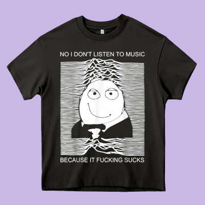No I Don't Listen To Music Because It Fuckking Suckks T Shirt Heavy Core Tee Designed By Studioelite