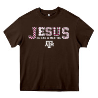 Chocolate Brown Texas A&m Aggies Jesus - Had 12 Men - Patterned Heavy Core Tee - PixelFlow