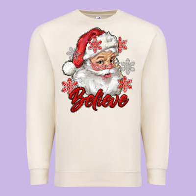 Santa Believe Premium Sweatshirt Designed By Ranaportraitstore