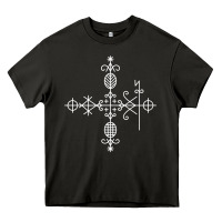 Asphalt haitian veve  voodoo symbol t shirt Heavy Core Tee - PixelFlow