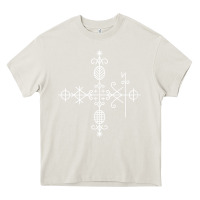 Cream haitian veve  voodoo symbol t shirt Heavy Core Tee - PixelFlow