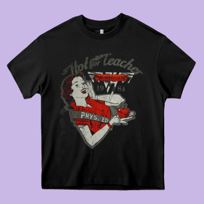Hot Teacher Halen Essential Heavy Core Tee Designed By Pixelflow