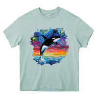 Arona Orca Killer Whale Starry Night Impressionist Dog Art By Aja Heavy Core Tee - PixelFlow