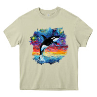 Mossy Orca Killer Whale Starry Night Impressionist Dog Art By Aja Heavy Core Tee - PixelFlow
