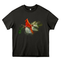 Asphalt wild red cardinal bird long sleeve Heavy Core Tee - PixelFlow