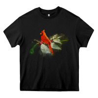 Black wild red cardinal bird long sleeve Heavy Core Tee - PixelFlow