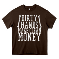 Chocolate Brown dirty hands make clean money t shirt wrench mechanic gift Heavy Core Tee - PixelFlow