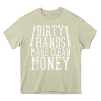 Mossy dirty hands make clean money t shirt wrench mechanic gift Heavy Core Tee - PixelFlow