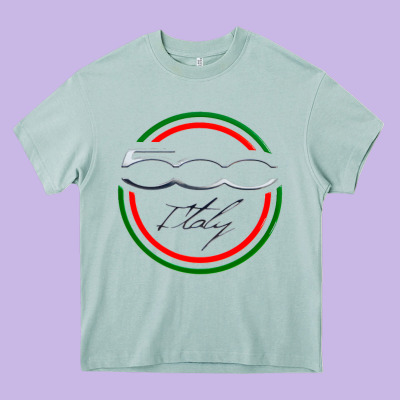 Fiat 500   Italy Heavy Core Tee Designed By Pixelflow