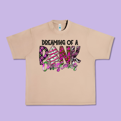Dreaming Of A Pink Christmas Urban Heavy Tee Designed By Cowhidedigitalart