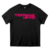 Black Teenage Head Print (Pink) Plain Heavy Core Tee - PixelFlow