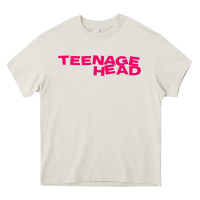 Cream Teenage Head Print (Pink) Plain Heavy Core Tee - PixelFlow
