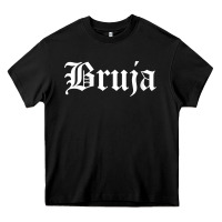 Black womens bruja old english chola witchy v neck t shirt Heavy Core Tee - PixelFlow