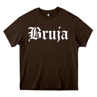 Chocolate Brown womens bruja old english chola witchy v neck t shirt Heavy Core Tee - PixelFlow