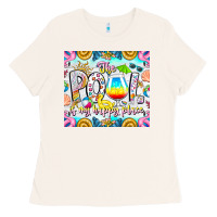 Bone The Pool Is My Happy Place Ladies Tee - CowhideDigitalArt