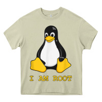 Mossy Linux Mascot Tux the Penguin I Am Root TShirt Men Women Kids Heavy Core Tee - PixelFlow