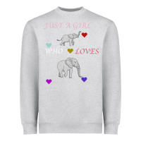Heather Grey Just A Girl Who Loves Elephants Heavyweight Sweatshirt - Bettercallsaul