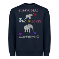 Navy Just A Girl Who Loves Elephants Heavyweight Sweatshirt - Bettercallsaul