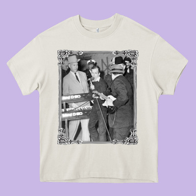 Lee Harvey Oswald And The Jack Ru Heavy Core Tee Designed By Pixelflow