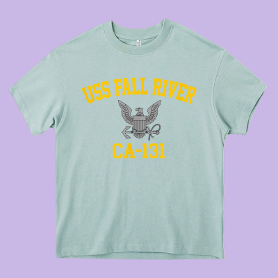 Uss Fall River Ca 131 Heavy Core Tee Designed By Pixelflow