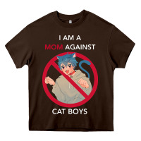 Chocolate Brown i am a mom against cat boys Heavy Core Tee - PixelFlow