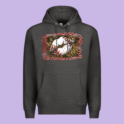 Baseball Lips Premium Hoodie Designed By Jasminsmagicworld