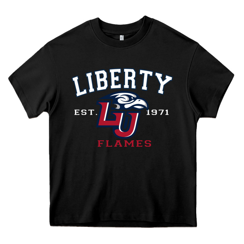 Liberty University Flames Football Lynchburg Virginia Sparky The Eagle Heavy Core Tee by PixelFlow | Teevron