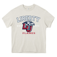 Cream liberty university flames football lynchburg virginia sparky the eagle Heavy Core Tee - PixelFlow