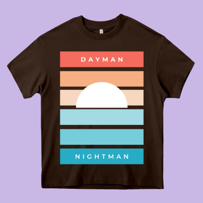 Dayman Nightman - It's Always Sunny Heavy Core Tee Designed By Pixelflow