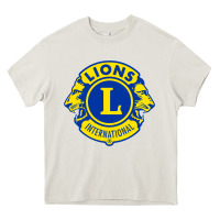 Cream lions clubs international classic Heavy Core Tee - PixelFlow